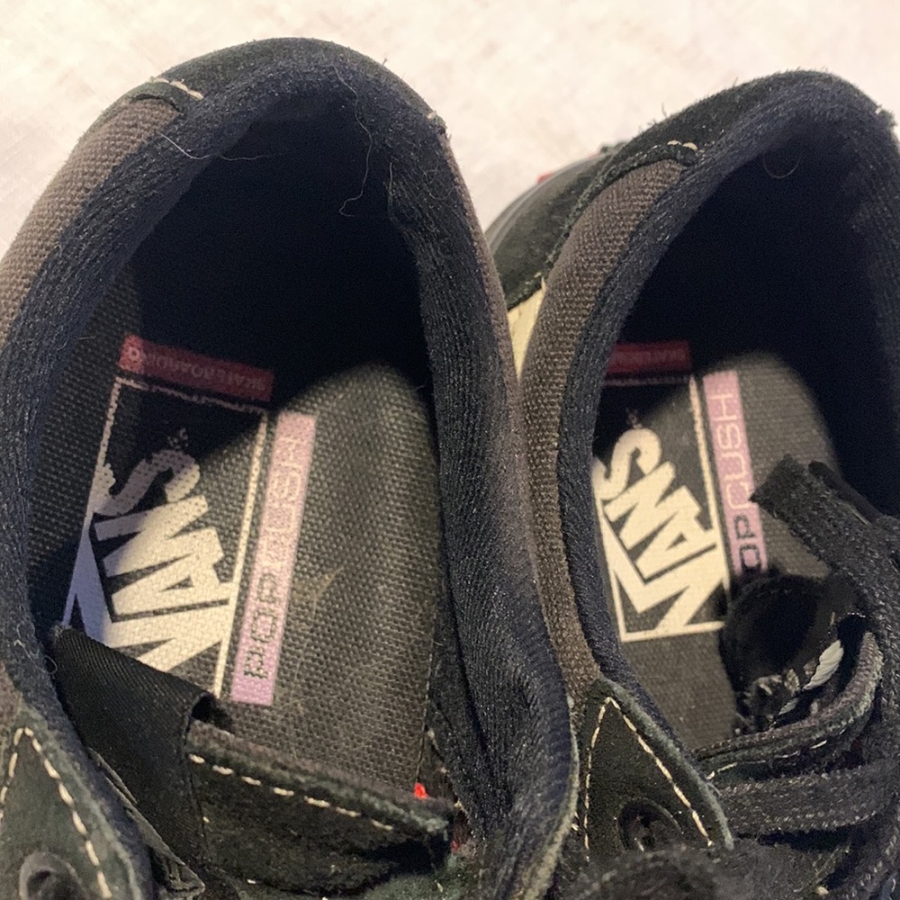 Vans Skate Popcush Old School Black and Cream Skateboarding Shoes Suede Upper - Picture 5 of 15